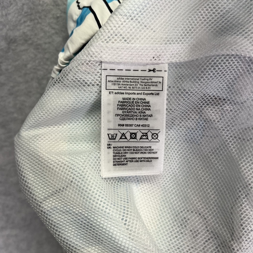 Adidas Swim Trunks Mens Large Blue Lined Gonz Skateboarding Mark Gonzales Art - Picture 7 of 10